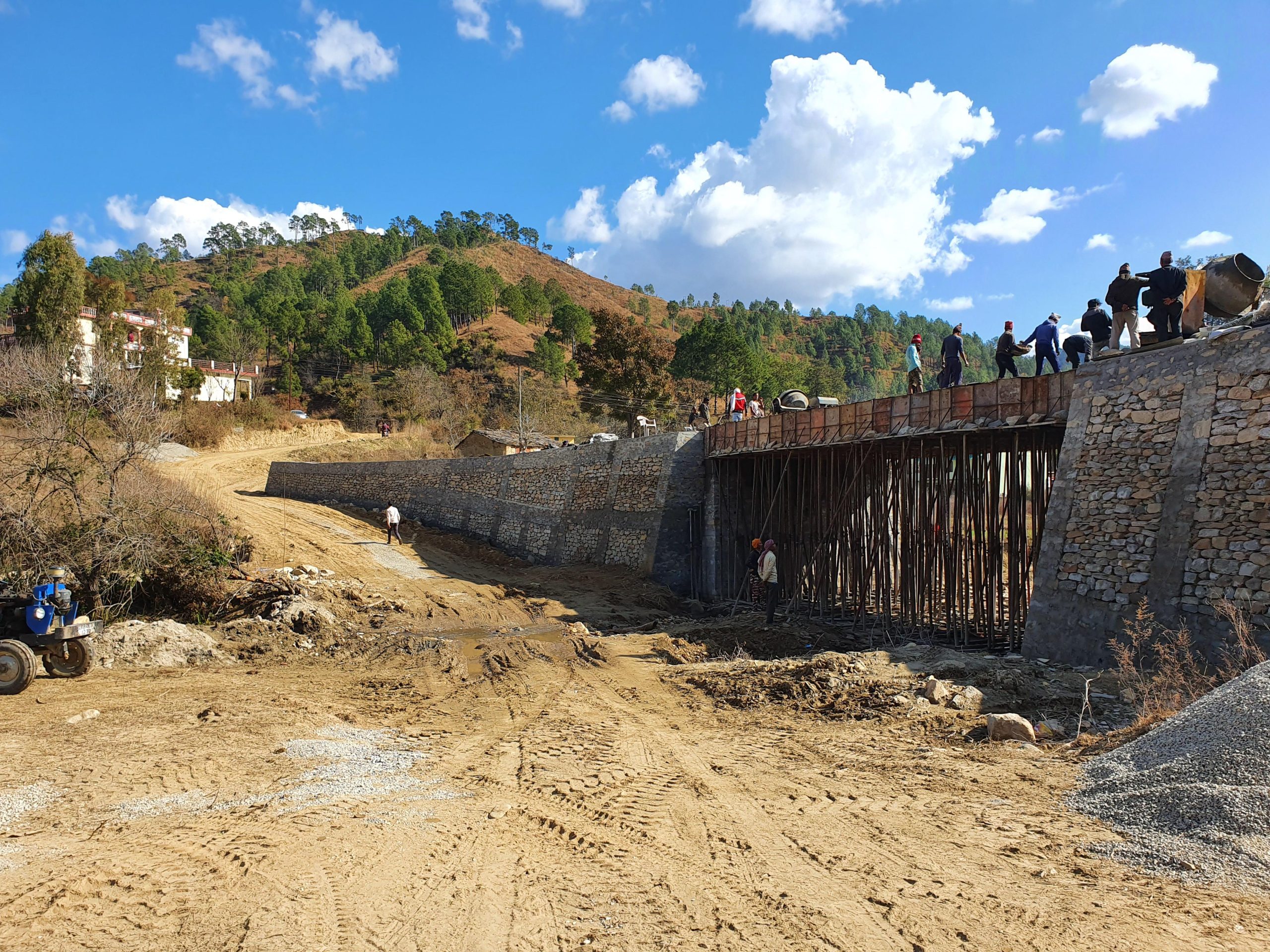 “Bridge construction in progress Dehradun by best construction company Arpit Constructions”